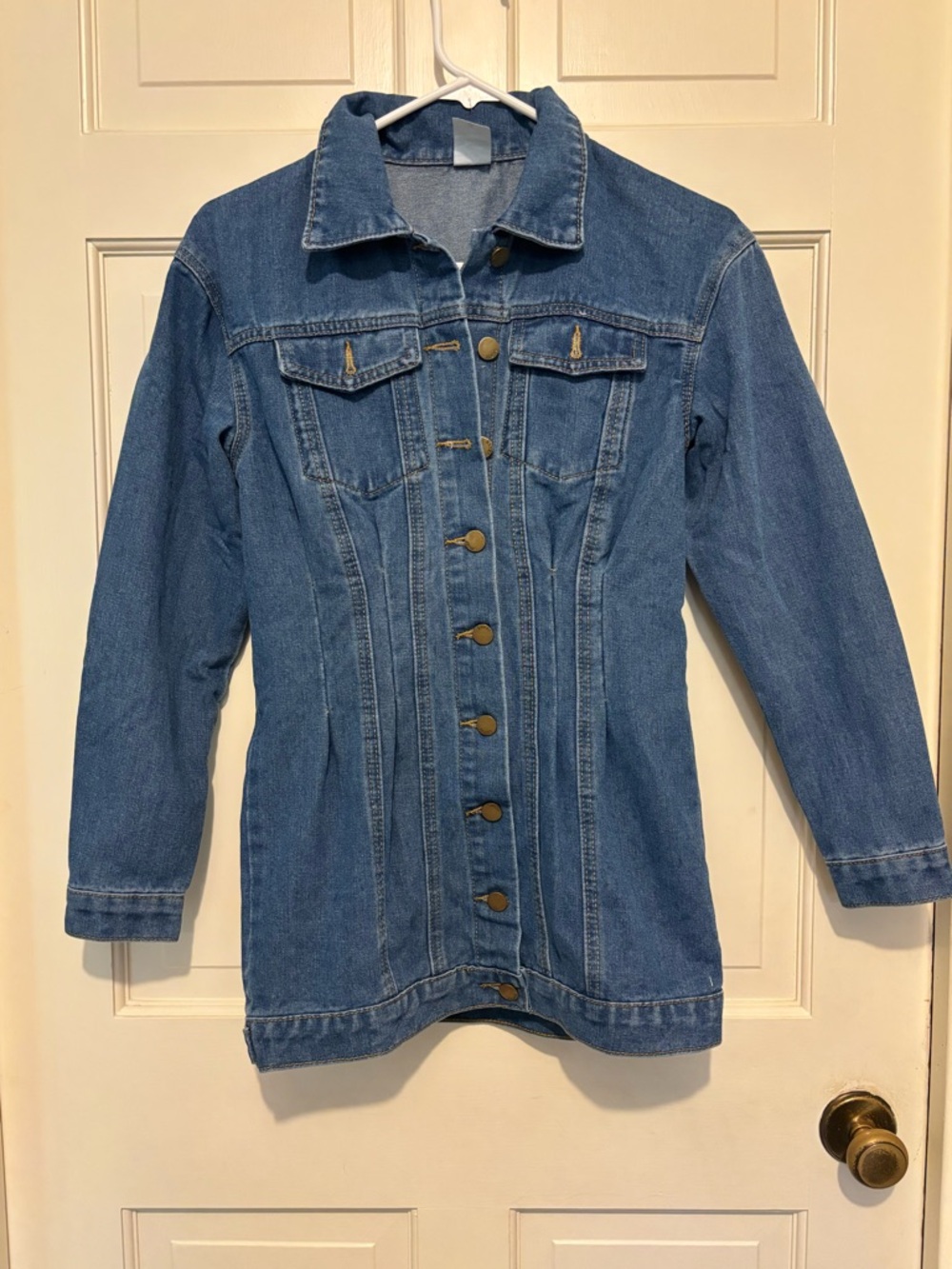 Women's Denim Jacket blouse tunic top long sleeve shirt casual winter travel fun